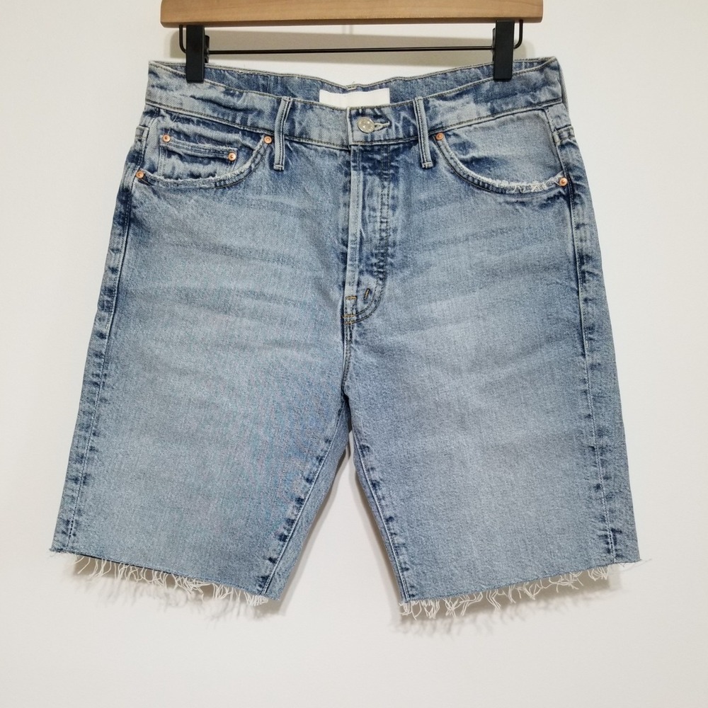 MOTHER Denim Trickster Short Fray Win Some Lose Some Light Wash Size 27 $248 - Picture 8 of 16